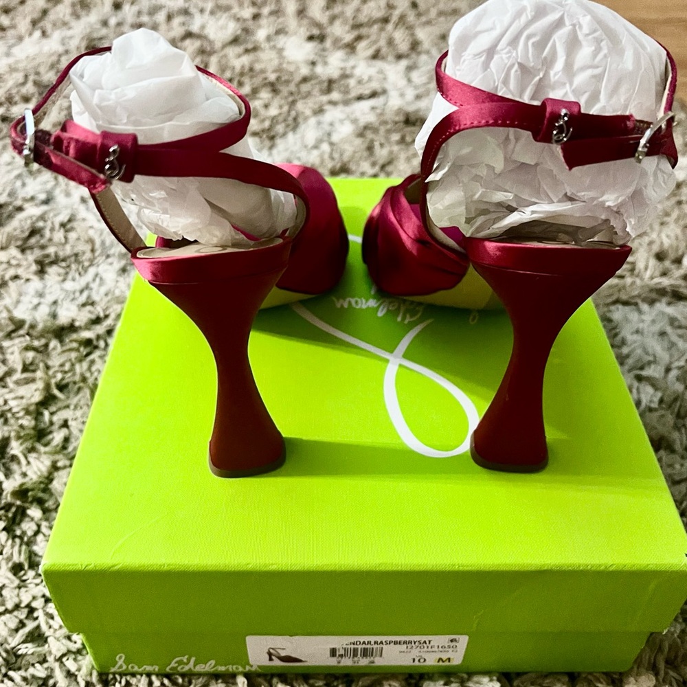 Sam Edelman Bold Raspberry Red Heels - Picture 3 of 4